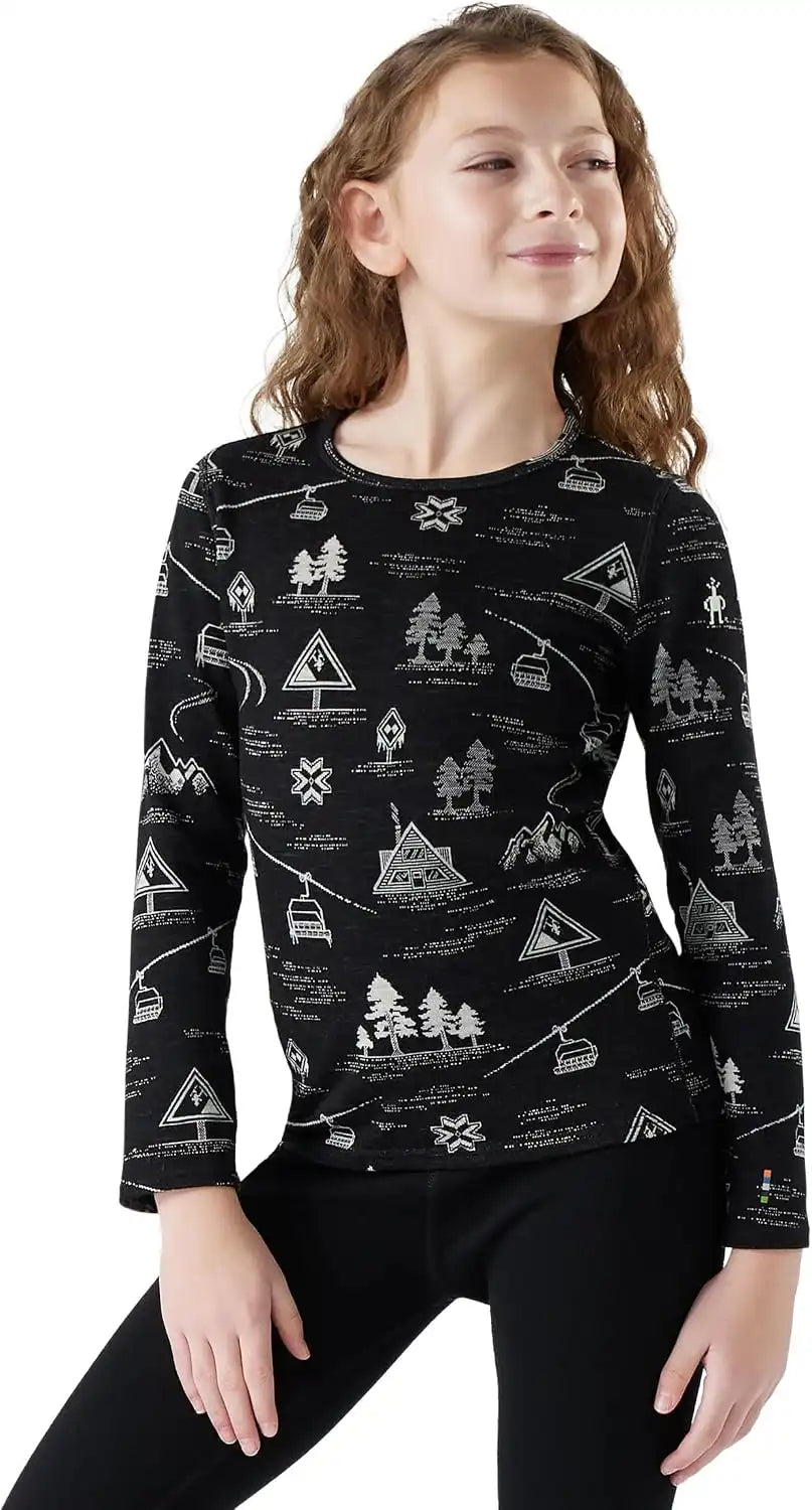 Smartwool Kid's Classic Thermal Merino Base Layer Crew for Boys and Girls