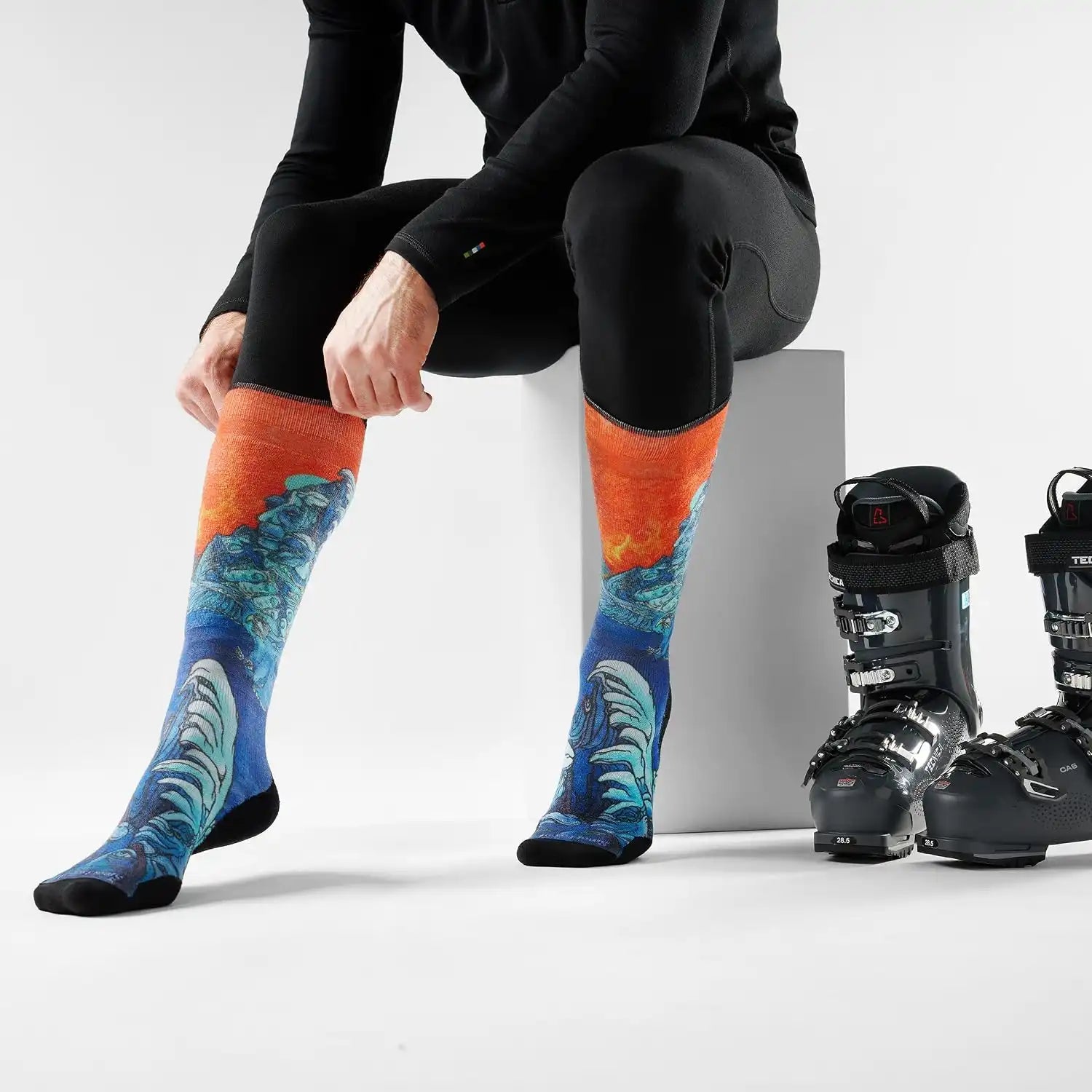 Smartwool Men's Ski Targeted Cushion Winter Haze Print Over The Calf Socks
