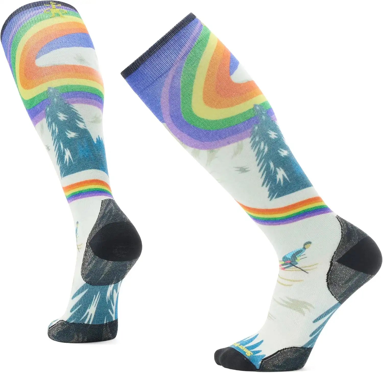 Smartwool Ski Zero Cushion Rainbow Trails Print Over The Calf Socks