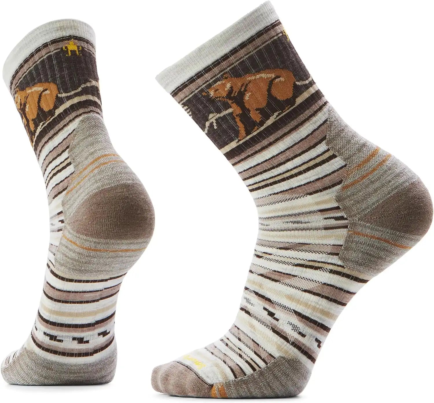 Smartwool Men's Hike Targeted Cushion Bear Stripe Mid Crew Socks